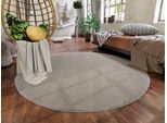 Teppich OCI DIE TEPPICHMARKE "NEW VILLA MELANGE, auch in rechteckig", braun (hellbraun), H:20mm Ø:240cm, Polypropylen, Teppiche, Teppich, dichter Shaggy, melierte uni Farben, robuster Hochflor, Wohnzimmer