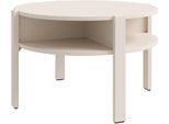 Beistelltisch FORTE "Tobago, runder Couchtisch mit 4 Ablagefächern, B/H/T 74,4/45,5/74,4 cm", beige (kaschmir beige), B:74,4cm H:45,5cm T:74,4cm, Tische, Beistelltisch, Durchmesser ca. 74,5 cm