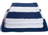 Handtuch DYCKHOFF "Maritim, Block Stripe", blau (navy), B:50cm L:100cm, Frottier, Obermaterial: 100% Baumwolle, Handtücher, Handtuch