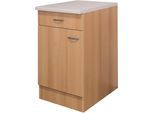 Unterschrank FLEX-WELL "Nano", braun (buche nachbildung), B:50cm H:85cm T:60cm, Holzwerkstoff, Schränke, Unterschrank, (B x H x T) 50 x 85/86 x 60 cm