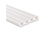 Kabelkanal HAMA "Kabelkanal, 4 Stück, 100 x 2,1 x 1 cm, PVC, Weiß", weiß, B:1,1cm L:100cm, Polyvinylchlorid (PVC), Kabelführungen, Kabelkanal, selbstklebend, halbrund, individuell anpassbar, universell, langwierig
