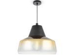 PACO HOME Pendelleuchte "DIARA", schwarz (goldfarben), Ø 23,5cm, Leuchten, Glas Esszimmer Lampe Hängeleuchte Modern Vintage Industrial E27, Pendelleuchte