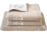 Duschtuch DYCKHOFF "Maritim, Nautic", beige (greige), B:70cm L:140cm, Frottier, Obermaterial: 100% Baumwolle, Handtücher, Duschtuch