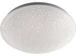 JUST LIGHT Deckenleuchte "SKYLER", weiß, 1, Ø 25cm H: 9cm, 1 Stk., Leuchten, LED, dimmbar, Ø 25 cm, Sternenhimmel-Optik, Farbwechsel RGB+W, Deckenleuchte