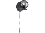 TRIO LEUCHTEN Wandleuchte "Pure", schwarz (anthrazit rauchgrau), 1, Ø 16cm H: 21cm, 1 Stk., Leuchten, Wandleuchte