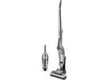 GRUNDIG Akku-Stielstaubsauger "VCH 9832, 2- in 1 Akkusauger, herausnehmbares Handteil", grau (titansilberfarben), B:16,1cm H:119cm T:34,5cm, Akkusauger, 75 min Akkulaufzeit, platzsparende Aufbewahrung, 4-stufige Akkuanzeige, Akku-Stielstaubsauger