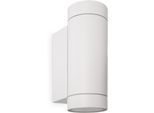 PACO HOME Wandleuchte "LUDOWA", weiß, 2, H: 16,4cm, Leuchten, Up & Down In & Outdoor Aussenleuchte Garten GU10 Aluminium IP54, Wandleuchte