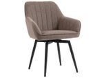 Livetastic Armlehnstuhl, Taupe, Metall, Textil, Uni, Stativgestell, 63x83x63 cm, Sitzfläche 180° drehbar, Esszimmer, Stühle, Esszimmerstühle, Armlehnenstühle