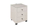 Luca Bessoni , Beige , Holz, Metall, Kunststoff, Glas, Textil, Holzwerkstoff , 3 Schublade(n) Schubladen , 48x68x45.5 cm , Soft-Close-System ,