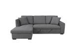 Möbelix , Grau , Textil , Uni , Füllung: Schaumstoffflocken,Schaumstoffflocken , Ottomane links, L-Form , 239x158 cm , Schlafen auf Sitzhöhe, Rücken echt, Liegefunktion , Wohnzimmer, Sofas & Couches, Wohnlandschaften, Ecksofas