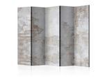 artgeist , Hellgrau, Beige , Holz, Kunststoff, Textil , Kiefer , massiv , Steinoptik , 225x172x3 cm , Motiv auf Vorder- und Rückseite, Akustikschaumstoff , Kleinmöbel, Paravents