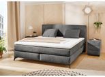 Boxspringbett JOCKENHÖFER GRUPPE "Kira in den Breiten 160x200 & 180x200cm", grau (dunkelgrau 444, 09), B:173cm L:216cm, Bezug Bett: Microfaser (100% Polyester);Topper und Matratzenspiegel: 100% Polyester, Komplettbetten, Boxspringbett, inkl. LED-Bel., USB-Ladeports, 7-Zonen-Matr., Topper, div. Härtegrade