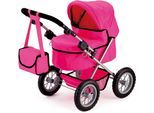 Puppenwagen BAYER "Trendy, pink", pink, Puppenwagen, KinderB:39cm H:68cm T:68cm, Kunststoff, Metall, Stoff, Puppenwagen, mit Wickeltasche, B:39cm H:68cm T:68cm