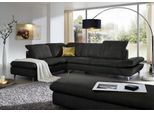 Ecksofa W.SCHILLIG "Taoo, elegant und zeitlos, bequem, L-Form, Breite 296cm", grau (dunkelgrau s41), B:296cm H:84cm T:242cm, Longlife fabric Velourgewebe S41 (100% Polyester), Sofas, Ecksofa, mit Sitziefenverstellung & Kopfteilverstellung