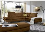 Ecksofa W.SCHILLIG "Taoo, elegant und zeitlos, bequem, L-Form, Breite 296cm", braun (cognac s41), B:296cm H:84cm T:242cm, Longlife fabric Velourgewebe S41 (100% Polyester), Sofas, Ecksofa, mit Sitziefenverstellung & Kopfteilverstellung