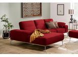 Ecksofa W.SCHILLIG "run, Designsofa mit tollem Sitzkomfort, L-Form", rot (light brick w82), B:279cm H:88cm T:178cm, Longlife Xtra-Leder Z73: Naturwalkleder der Luxusklasse aus den erlesensten Rohhäuten. Hautstärke 1, 1 – 1, 3 mm;ROHLEDER Jacquard-Flachgewebe Q2 W60 (63% Polyester, 37% Polyacryl);ROHLEDER Chenille-Flachgewebe Q2 W77 (68% Polyacryl, 32% Polyester);Stoff S37 (100% Polyester), Sofas,