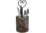 Besteckhalter HOME AFFAIRE "Antik II", braun (antikbraun), B:10cm H:27cm T:10cm, Metall, Besteckkörbe, Besteckhalter, aus stabilem Eisen, pulverbeschichtet