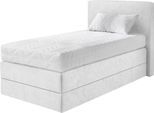 Boxspringbett, weiß, B:105cm L:205cm, Microvelours (100% Polyester), WESTFALIA SCHLAFKOMFORT, Komplettbetten, Boxspringbett, wahlweise mit Kaltschaum-Topper