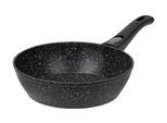 Bratpfanne RESTO KITCHENWARE "Leo, Wokpfanne mit vierschichtiger Marmor-Antihaftbeschichtung", schwarz, H:6,8cm L:44cm Ø:24cm, Pfannen, Bratpfanne, mit einem abnehmbaren Griff - backofenfest, spülmaschinenfest