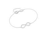Armband "Infinity mit Zirkonia Steinen, Silber 925", weiß, GIORGIO MARTELLO MILANO, Armbänder, Damen, 19cm, Silber 925 (Sterlingsilber), Armband