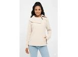 Fleecepullover BENCH. "APRILLE", Damen, Gr. 40, perfectly pale, Fleece, Obermaterial: 100% Polyester, unifarben, hüftbedeckend, Rundhals, Sweatshirts Fleecepullover, warmes, tailliertes Fleeceshirt mit Troyerkragen und Seitentaschen