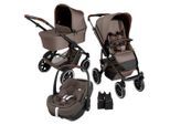 ABC Design Kinderwagenset Salsa 5 Air All In One Set Maxi Cosi, Braun, Weiß, Sand, Textil, 5-teilig, 63x118x95.5 cm, EN 1888, UV 50+, Reach, ECE R 129 i-Size, Feststellbremse, Fußstütze abklappbar, Federung, Verdeckung abnehmbar, 5-Punkte-Gurt, Doppelbremse, Griff in Lederoptik, Transportsicherung, Sitz umsetzbar, abnehmbarer Schutzbügel, Teleskopgriff,abnehmbarer und waschbarer Bezug, ergonomisch