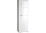 Carryhome Garderobenschrank Adana, Weiß, Kunststoff, 5 Fächer, 59x196.8x36.6 cm, Beimöbel erhältlich, Garderobe, Garderobenschränke, Garderobenschränke