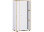 P & B Aktenschrank, Weiß, Honigeiche, Holzwerkstoff, 2 Fächer, 60x110x37 cm, abschließbar, Arbeitszimmer, Aktenschränke