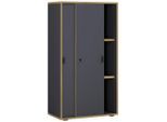 P & B Aktenschrank, Anthrazit, Honigeiche, Holzwerkstoff, 2 Fächer, 60x110x37 cm, abschließbar, Arbeitszimmer, Aktenschränke