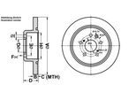 ATE Bremsscheibe 24010901481 voll 269mm 9mm für TOYOTA