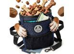 HUND IST KÖNIG ® Premium Leckerlibeutel für Hunde | Robuster Futterbeutel Hunde mit viel Stauraum blau/ türkis