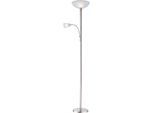 GLOBO LIGHTING Stehlampe "BLADE", silber (verchromt), 1 Stk., Leuchten, Stehleuchte, Flexo, Fluter und Leselicht getrennt schaltbar, Stehlampe