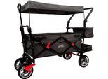 Bollerwagen SMALL FOOT "Bollerwagen mit Dach", bunt, Bollerwagen, Kinder, Kunststoff, Metall, Stoff, mit Regencover, faltbar