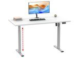 Schreibtisch VCM "Schreibtisch höhenverstellbar Lona 110x80", weiß (silber, weiß), B:110cm T:80cm, Tische, Schreibtisch