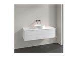 Villeroy und Boch Antao Waschtisch-Unterschrank K21050MT 120x36x50cm, Hahnloch, Waschbeckenplattenfarbe Lack, white matt lacquer