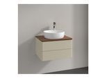 Villeroy und Boch Antao Waschtisch-Unterschrank K18052HJ 60x36x50cm, Hahnloch, Waschbeckenplattenfarbe warm walnut, silk grey matt lacquer