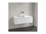Villeroy und Boch Antao Waschtisch-Unterschrank K32150MT 120x36x50cm, Hahnloch, Waschbeckenplattenfarbe Lack, white matt lacquer