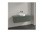 Villeroy und Boch Antao Waschtisch-Unterschrank K32050HL 120x36x50cm, Hahnloch, Waschbeckenplattenfarbe Lack, leaf green matt lacquer