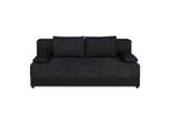 P & B , Schwarz , Textil, Holzwerkstoff , Füllung: Schaumstoffflocken , 200x90x103 cm , Schlafen auf Sitzhöhe ,