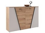 Möbelix , Eichefarben, Kaschmir , Holzwerkstoff , 4 Fächer , 2 Schublade(n) Schubladen , 160x110x40 cm ,