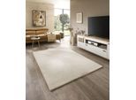 Wollteppich THEKO "Fjell Uni", beige, B:90cm H:19mm L:160cm, Schurwolle, Teppiche, handgeknüpft, reine Schurwolle, Unifarben, meliert