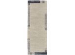 Teppich OCI DIE TEPPICHMARKE "CASTLE FLORA, auch als Läufer und in rund", blau, B:80cm H:20mm L:250cm, Polypropylen (PP), Teppiche, Teppich, dichter Frisé Kurzflor, farbiger Bordüre, Wohnzimmer, Schlafzimmer