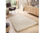 Orientteppich THEKO "Atlas Nomad Uni", weiß meliert, B:70cm H:24mm L:140cm, Schurwolle, Teppiche, echter Berber aus Marokko, reine Wolle, Woll-Shaggy, handgeknüpft