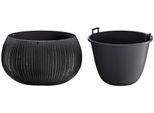 Blumentopf PROSPERPLAST "Beton Bowl", schwarz, Kunststoff, Pflanzgefäße, Ø37cm x 21,8cm