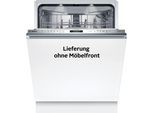 BOSCH vollintegrierbarer Geschirrspüler "SMV6ZCX25E", Energieeffizienz: B (A-G), weiß, B:59,8cm H:81,5cm T:55cm, Geschirrspüler, Time Light - Restzeit wird auf Küchenboden projiziert