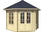 Pavillon LASITA MAJA "Rivera", beige (natur, naturbelassen), B/H/T: 363,7cm x 3.181cm x 420cm, Pavillons, Pavillon, BxT: 363,7x420 cm, Fichtenholz