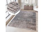 Teppich OTTO HOME "Ariano, dezenter Glanz mit Hoch-Tief-Struktur", braun, B:160cm H:12mm L:230cm, Kunstfaser, Teppiche, Teppich, Vintage Design, Schrumpf Carving-Effekt, Wohnzimmer, Schlafzimmer