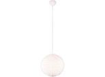 REALITY LEUCHTEN Pendelleuchte "FURRY, höhenverstellbare Hängelampe mit Plüsch Lampenschirm Ø 35cm", weiß, 1, Ø 35cm H: 150cm, 1 Stk., Leuchten, exkl 1xE27 max 10W, weiße Plüsch Hängeleuchte Schlafzimmer Wohnzimmer, Pendelleuchte