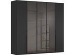 Drehtürenschrank RAUCH "Schrank Garderobe SKAT SHINE Breiten 151/201/251/301cm, Höhe 223/235cm", schwarz, B:251cm H:223cm T:63cm, Glas, Holzwerkstoff, Schränke, Drehtürenschrank, edle Schrankfront mittig hochwertige Glasrahmentüren MADE IN GERMANY