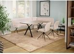 Eckbankgruppe OTTO HOME "Bruna Essecke, Sitzgruppe, Eckbankgruppe, Küchenbankgruppe", hellbeige, hellbeige, schwarz, B:241cm H:87cm T:177cm, Holzwerkstoff, Massivholz, Metall, Polyester, Sitzmöbel-Sets, Eckbankgruppe, Stuhl: 360 drehbar (Rückst.), 2-Stoff-Design. Wellenfederung Eckbank